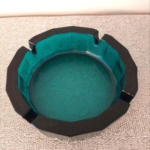 Blue/Green Blenko Pebbled Vintage Glass Ashtray